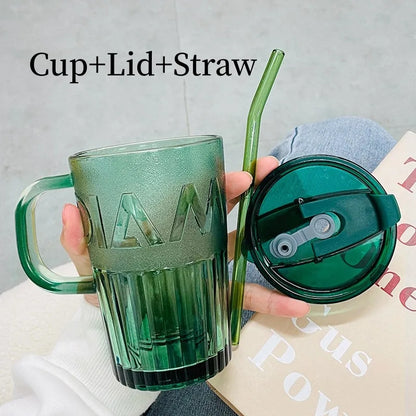 Tumbler Mug with Lid and Straw