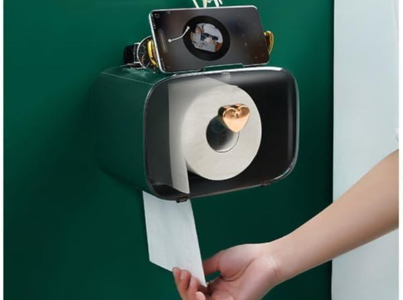 Modern Wall-Mounted Toilet Paper Roll Holder & Storage Shelf - Multicolor Plastic, Large Capacity, Bathroom Tissue Box & Storage Rack