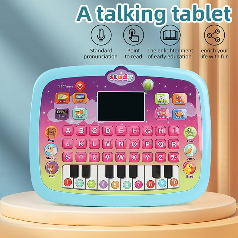 Kids Tablet/toddler Learning Pad With Led Screen Teach Alphabet, Numbers, Word, Music, Math, Early Development Interactive Electronic Toy For Boys & Girls