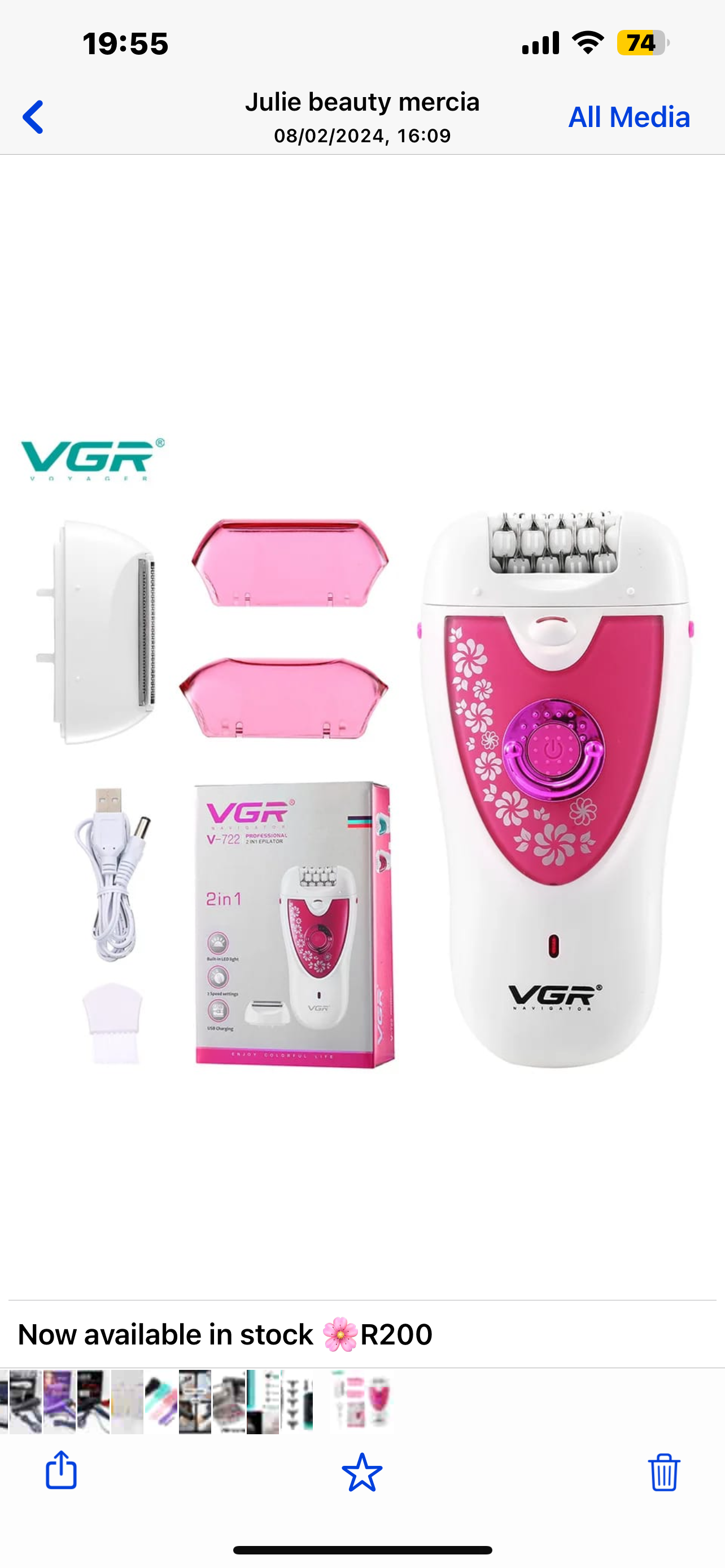 Portable Painless Electric Epilator Women Facial Removal