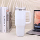 Double Wall Travel Mug Stainless Steel Vacuum Flask with Straw Hot/Cold