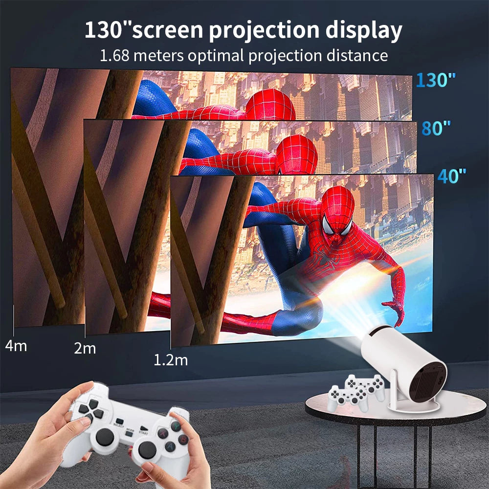 MAX Retro Video Game Console Android11 System Mini Portable Intelligent Projector 720p  Home Projector 64GB 30000 + Games AE-173