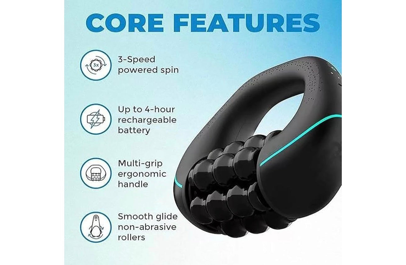 MSportz Electric Handheld Rolling Massager,Electric Rolling Percussion Massager,Marvixor Cellulite Roller,Ergonomic Multiple Handles, 3 Strength Levels, and 24 Massage Buttons