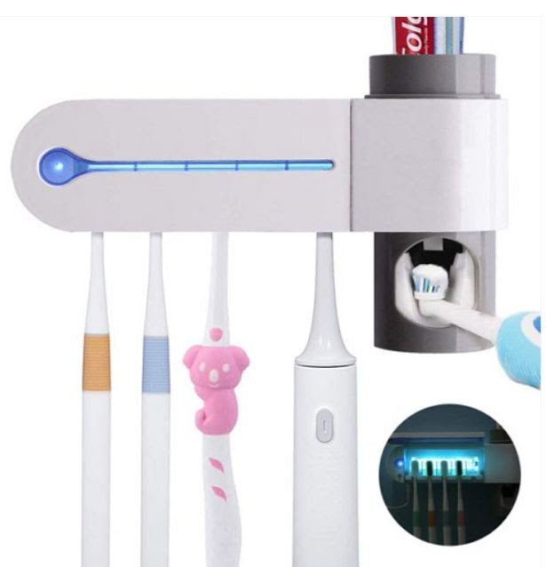 MHome Ultraviolet Sanitiser & Toothbrush Holder With Toothpaste Dispenser