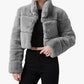 Ladies Faux Fur Cropped Jacket-Various Colours