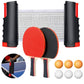 MSPORTZ Table Tennis Bats, Wooden Table Tennis Set | Portable Table Tennis Set, 2 Table Tennis Bats, 3 Ping Pong Balls & Carry Bag, for Outdoor/Indoor Daily Practice & Competitions