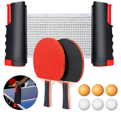 MSPORTZ Table Tennis Bats, Wooden Table Tennis Set | Portable Table Tennis Set, 2 Table Tennis Bats, 3 Ping Pong Balls & Carry Bag, for Outdoor/Indoor Daily Practice & Competitions