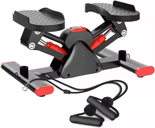 MSPORTZ Steppers for Exercise, V-Type Step Fitness Machines with Resistance Bands ,Hydraulic Fitness Stepper with Pull Rope, for Women and Men