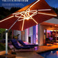 Weather-Resistant Cantilever Umbrella With LED Lighting