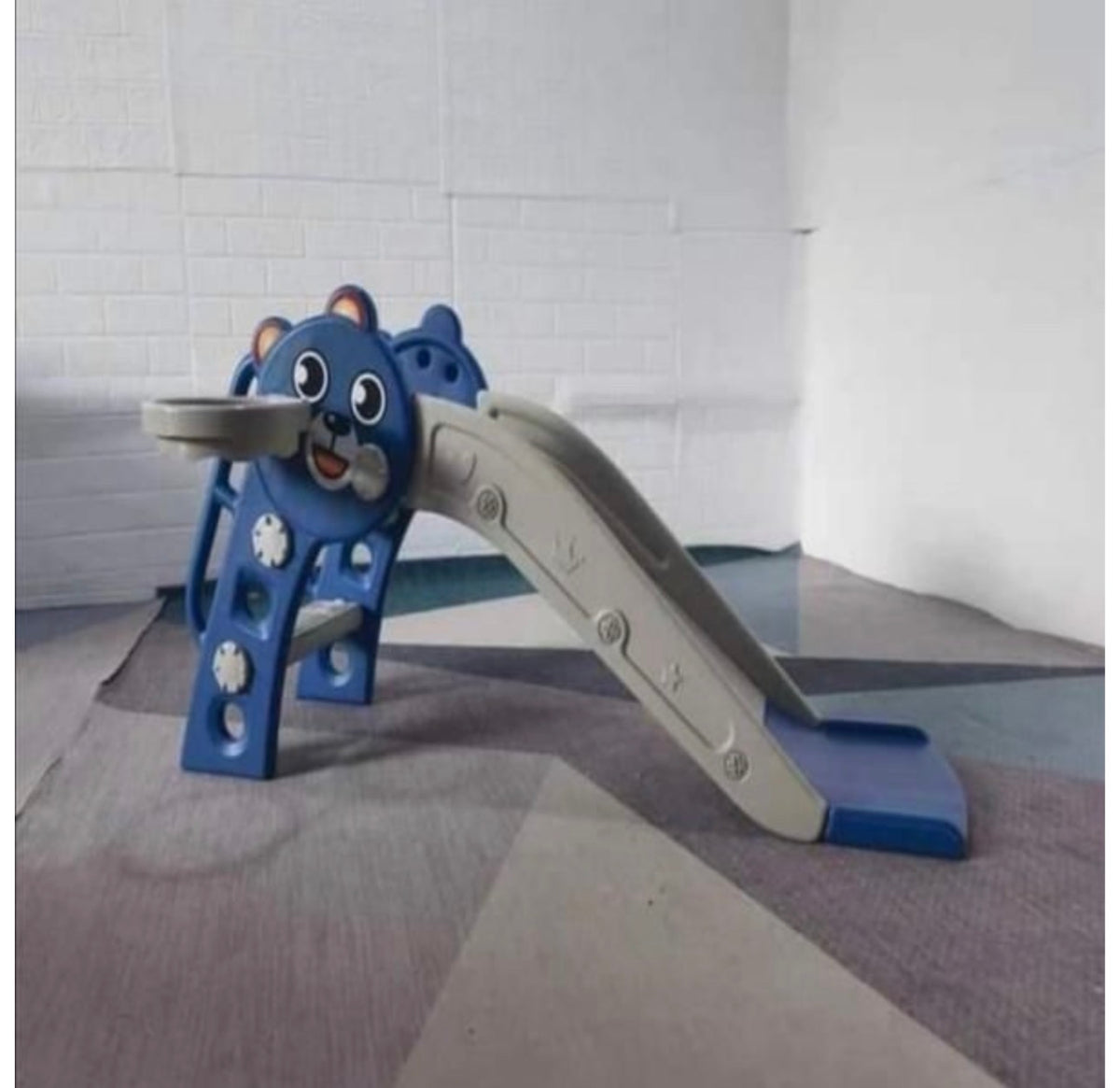 Home 2-in-1 Kids Indoor &amp; Outdoor Playground Slide With Basketball Hoop-Various Colours