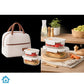 MHome Glass Lunch Box Set with Insulated Carry Bag – 3 Piece Meal Prep Container Set