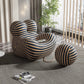 MFurn Striped Modern Lounge Chair with Ottoman – Designer Bubble Chair