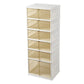 MHome 12-Compartment Folding Shoe Storage Cabinet – Transparent Plastic Organizer with Wheels