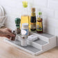 Smart Design 3-Tier Plastic Spice Rack - Non-Slip Lining and Feet - BPA Free - Cupboard, Jars, Cans, Cabinet, Countertop, Pantry, Storage, Kitchen Organizer - White with Gray