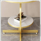 MFurn Luxury Side Table – Golden Metal Frame with Marble Surfac