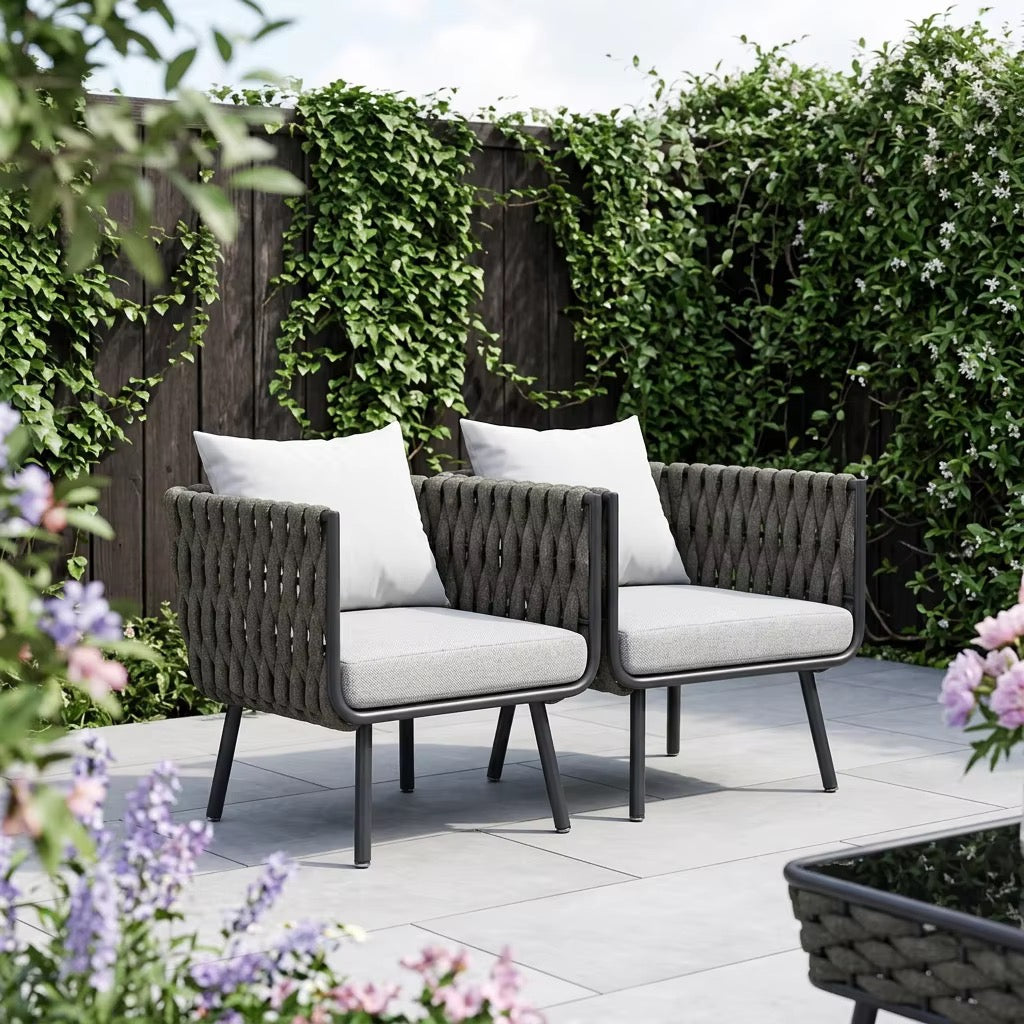 MFURN Cinderella Outdoor Rope Patio Lounge 4pc Set