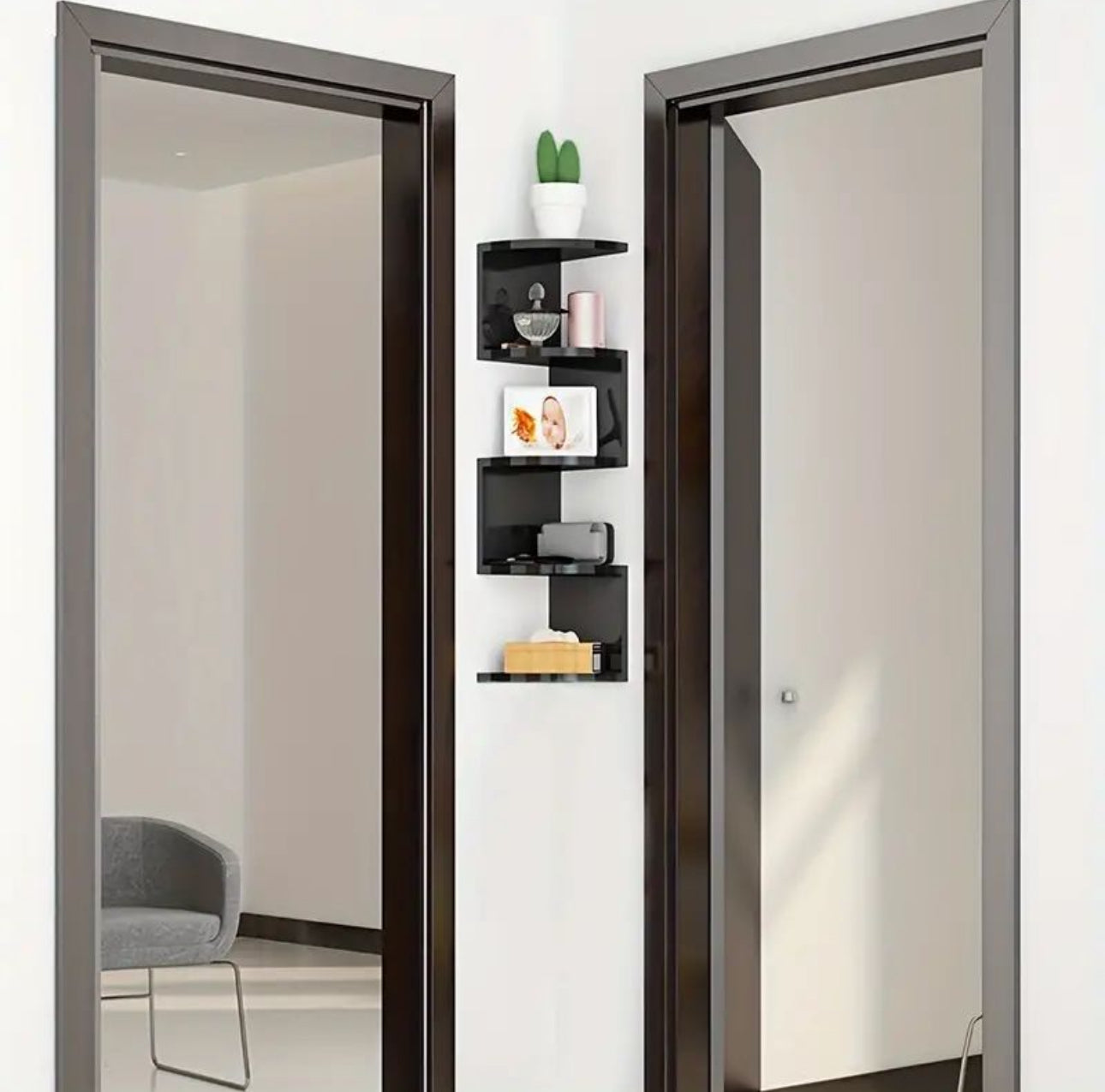 Corner Book Shelf D-Shaped