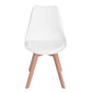 MFurn 4PCS Mid Century Dining Chairs Modern Armless White Wood Legs