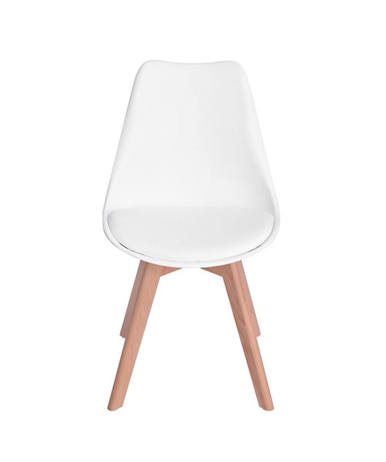MFurn 4PCS Mid Century Dining Chairs Modern Armless White Wood Legs