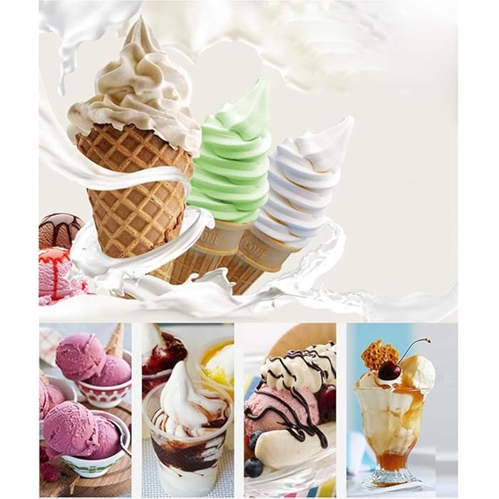 Automatic Frozen Fruit Ice Cream Machine Maker for Home Use DIY 1L Fruit Dessert Machine Milkshake Machine Electric Ice Cream Maker for Making Healthy Soft Serve Sherbet,Cone