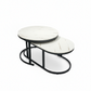 MHome Modern Marble MDF Nesting Table Set 2pc Various Options