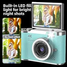 MTech 8X Zoom Digital Camera for Vlogging, 1080P HD, 2.4" IPS Screen, Rechargeable with Card Reader & OTG, Photo/Video/Webcam, Ideal Gift for Teens Beginners