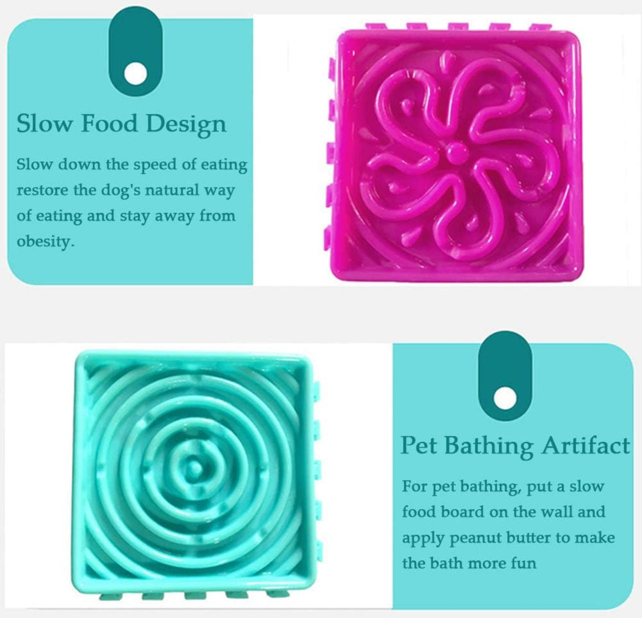 Slow Feeder Dog Bowl,4 in 1 Slow Eating Dog Bowl,Lick Mats for Dogs with Suction Cups,Bloat Stop Dog Food Bowl Maze Interactive Puzzle Cat Bowl Non Skid for Bathing Grooming Training