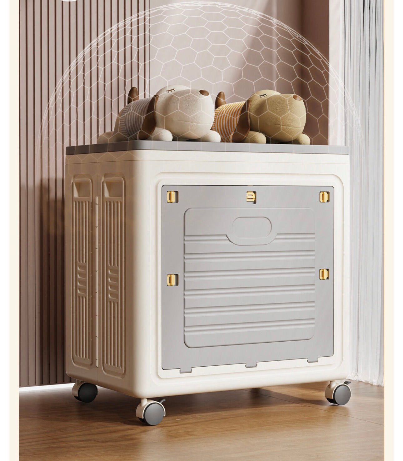 MHome Space Saving Foldable Roller Storage Cabinet