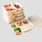 Compostable Cornstarch Takeaway Container with Lid - Eco-Friendly 5 - Compartment Box/ Pack 50pc