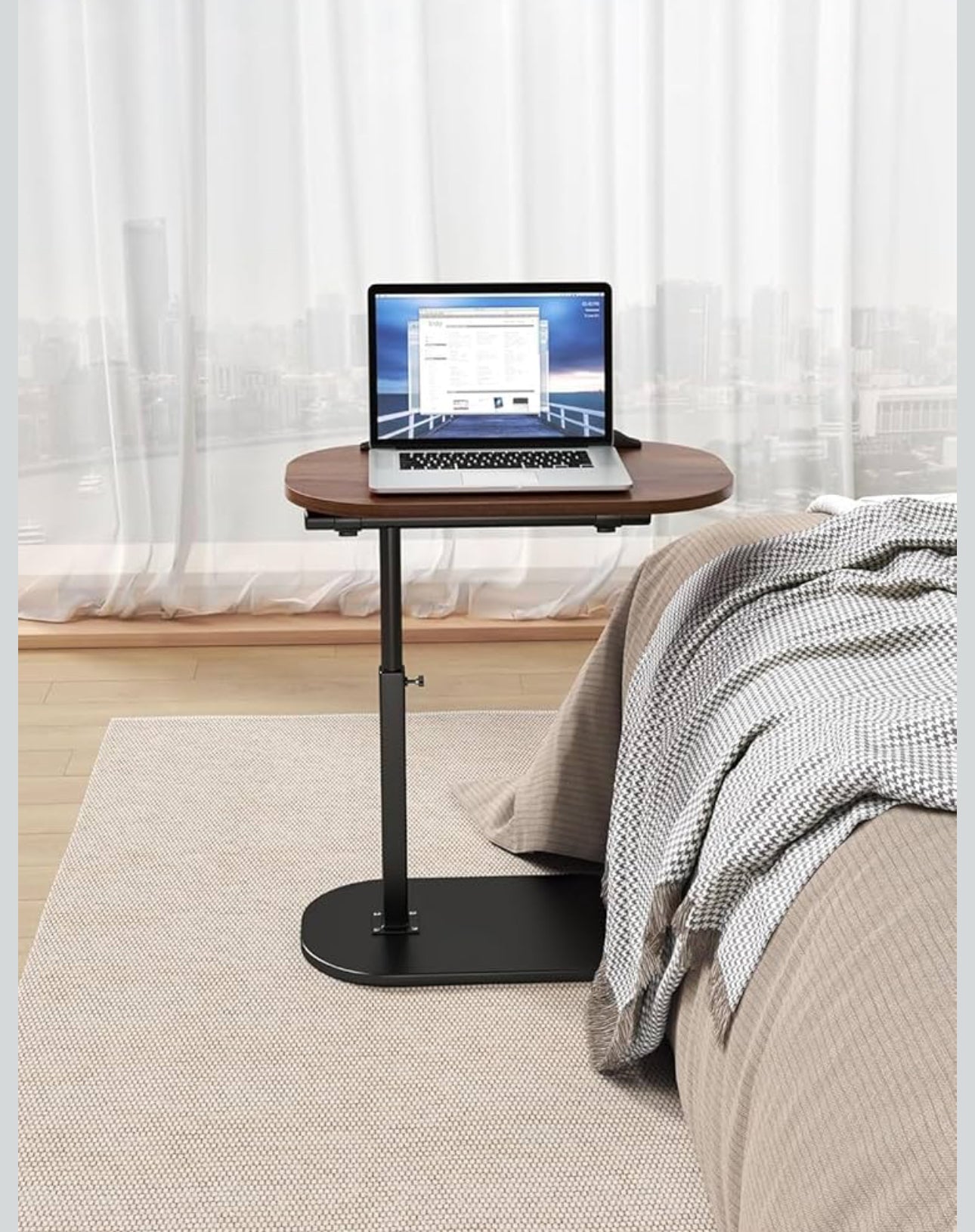 MFurn Contemporary C-Style Adjustable Table – Multi-Functional Laptop & Side Table (Various Colours)