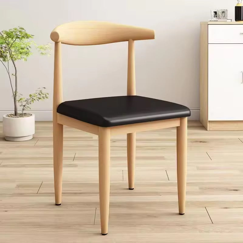 MFurn Scandinavian Dining Chair – PU Leather Upholstered Seat with Steel Frame