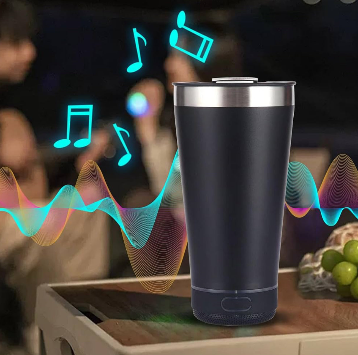 MTech 473ml Bluetooth Speaker Travel Mug – Stainless Steel Tumbler (Multiple Colors)