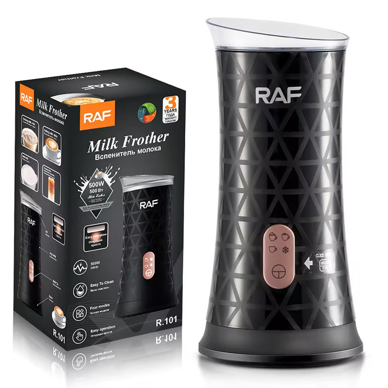 RAF Electric Milk Frother R.101 – 4-In-1 Handheld Coffee Foam Maker With Heating