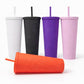MHome Plastic Reusable Studded Tumbler with Straw-Various Colours