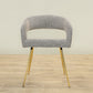 MFurn Rocco Mid-Century Modern Glam Dining Chair With Stainless Steel Legs