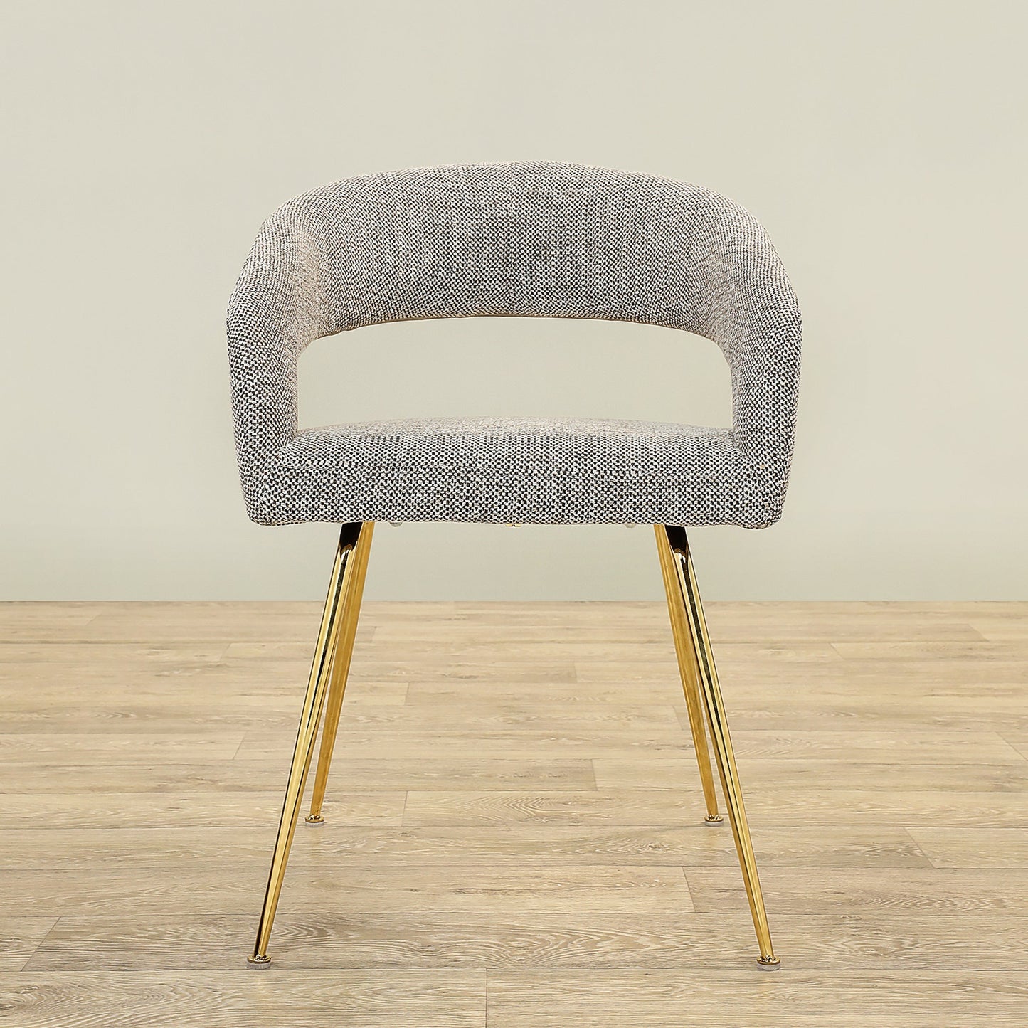 MFurn Rocco Mid-Century Modern Glam Dining Chair With Stainless Steel Legs