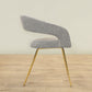 MFurn Rocco Mid-Century Modern Glam Dining Chair With Stainless Steel Legs