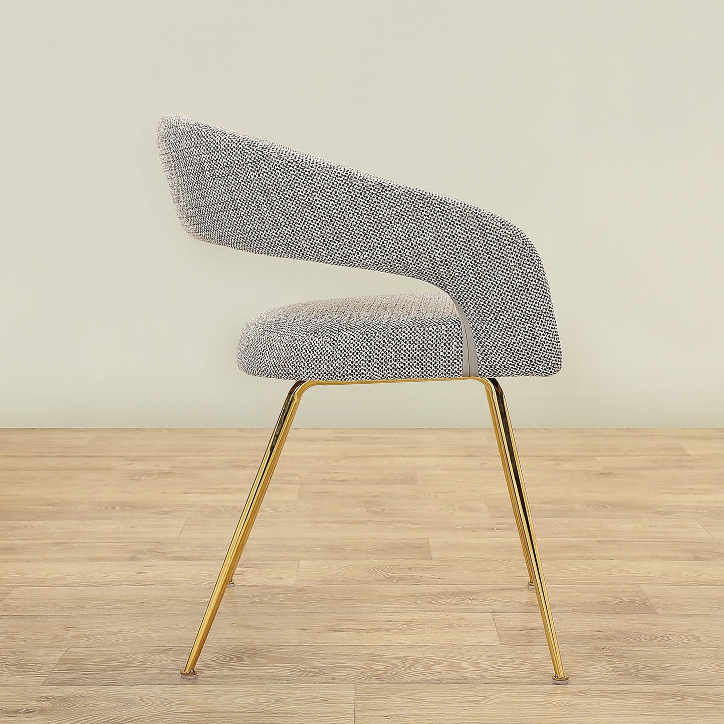 MFurn Rocco Mid-Century Modern Glam Dining Chair With Stainless Steel Legs