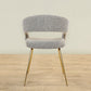 MFurn Rocco Mid-Century Modern Glam Dining Chair With Stainless Steel Legs