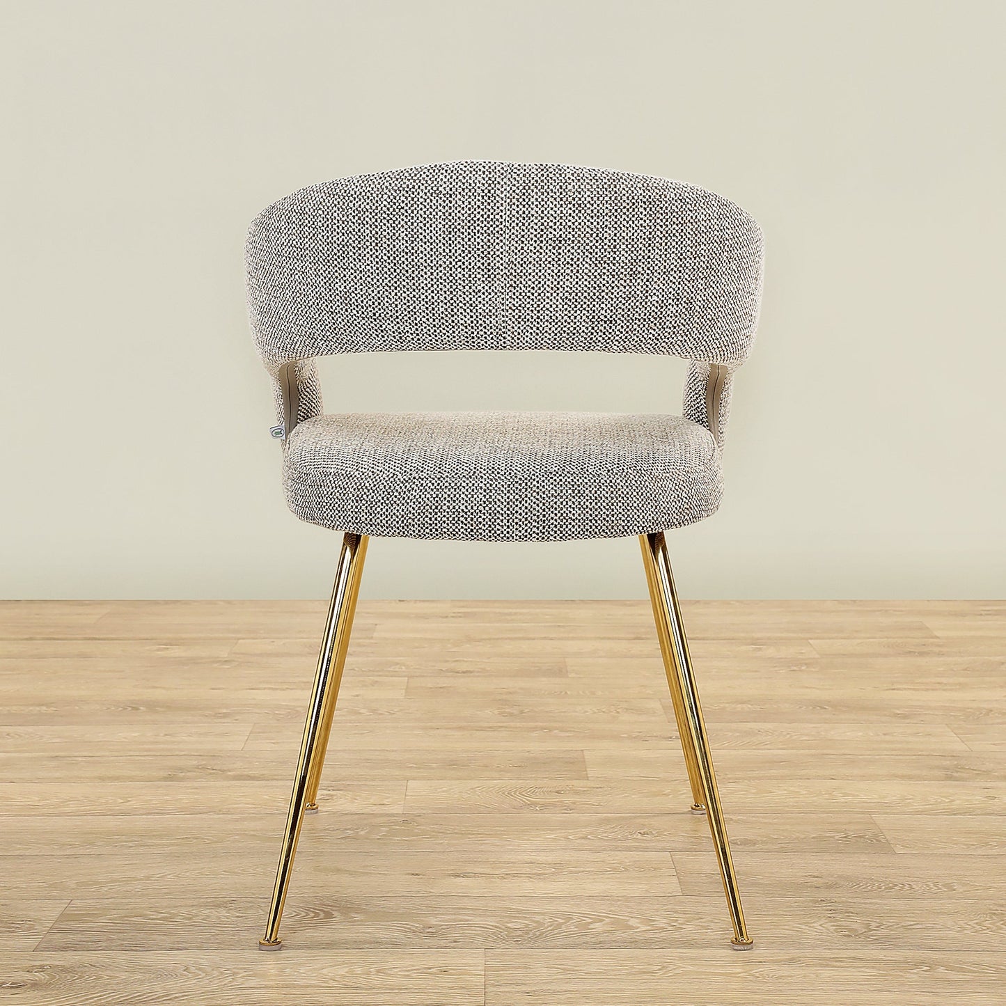 MFurn Rocco Mid-Century Modern Glam Dining Chair With Stainless Steel Legs