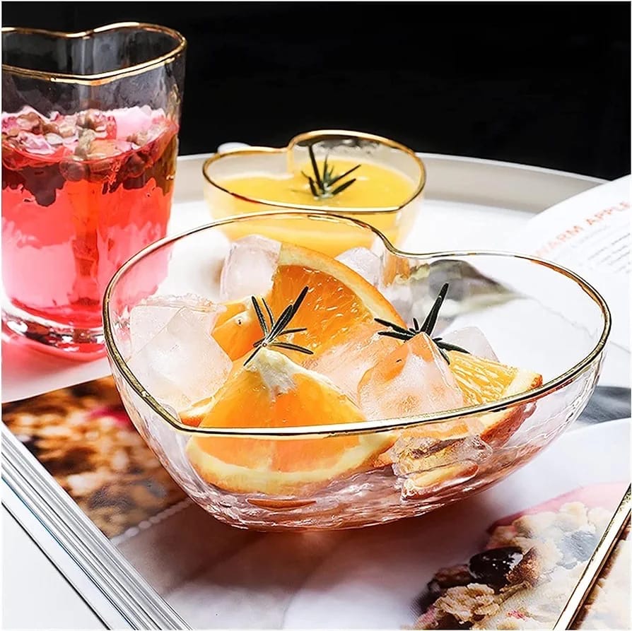 Love Fruit/Dessert Bowl - Gold Edge