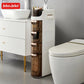 Rolling Narrow Storage Cabinet for Bedroom Kitchen Small Space, Gap Floor Cabinets with Clear Drawers Large Capacity Tower Waterproof Toilet Paper Organizer