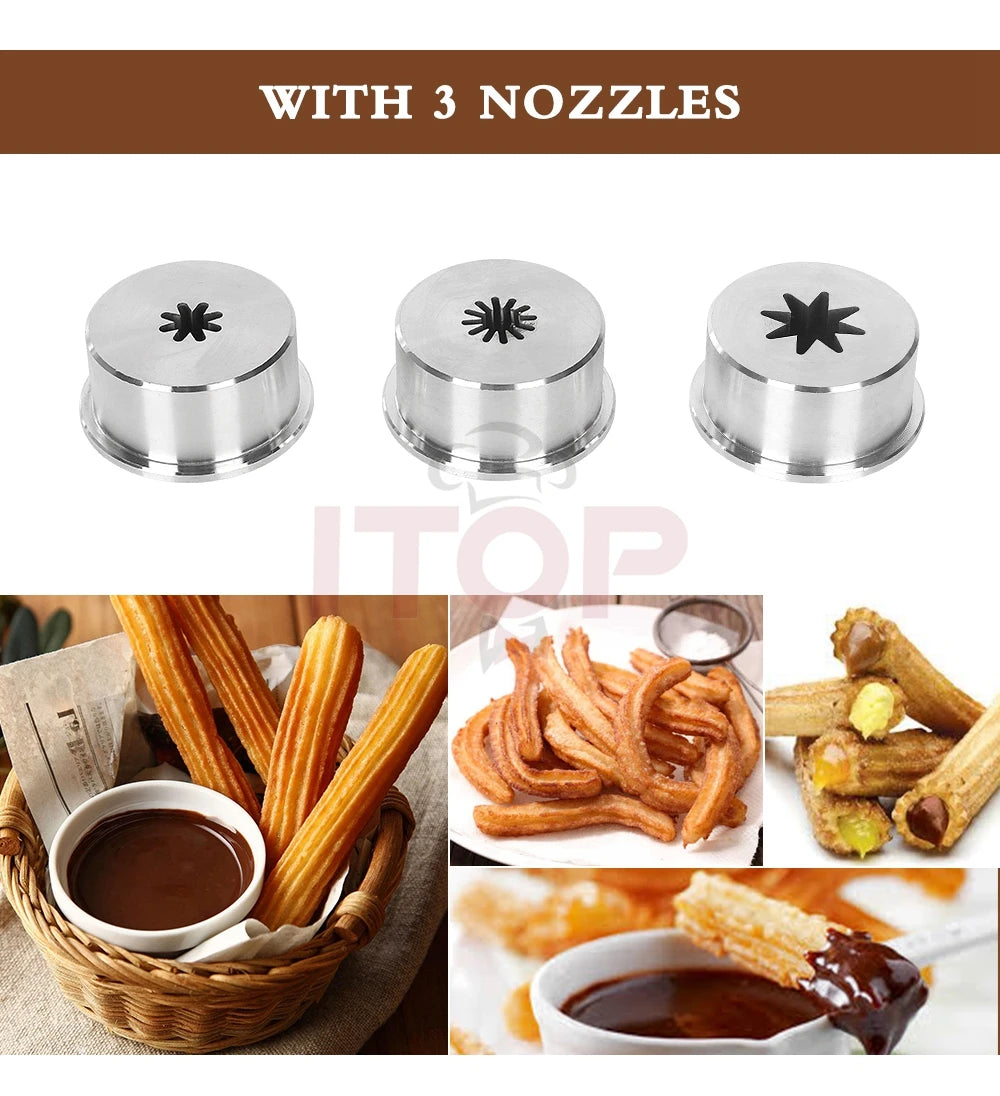 Manual 5L Churros Machine: Commercial Donut Maker with Waffle Attachment. Only Available On PreOrder!
