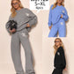 Ladies Knitted Lounge Set With Contrast Emblem-Various Colours