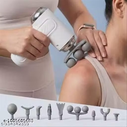 MTech 9 In 1 Mini Gun Massager Machine for Pain Relief - Body, Neck, Shoulders, Back, Arms & Feet Massager- 6 Speed Type-C Charging for Muscle Pain Relief Recovery