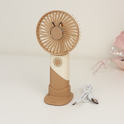 BreezePop™ Mini Fan – 3-Speed Rechargeable Handheld Fan
