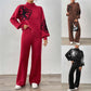Ladies Floral Embroidery Knitted Loungewear 2pc - Various Colours