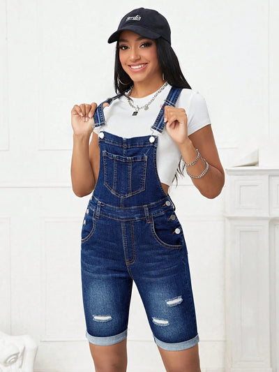 Ladies Dark Wash Denim Jumpsuit-Various Sizes