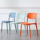 MFurn Contemporary Scandinavian Macaron Square Plastic Stackable Dining Chair Backrest For Dining Room-Various Colours