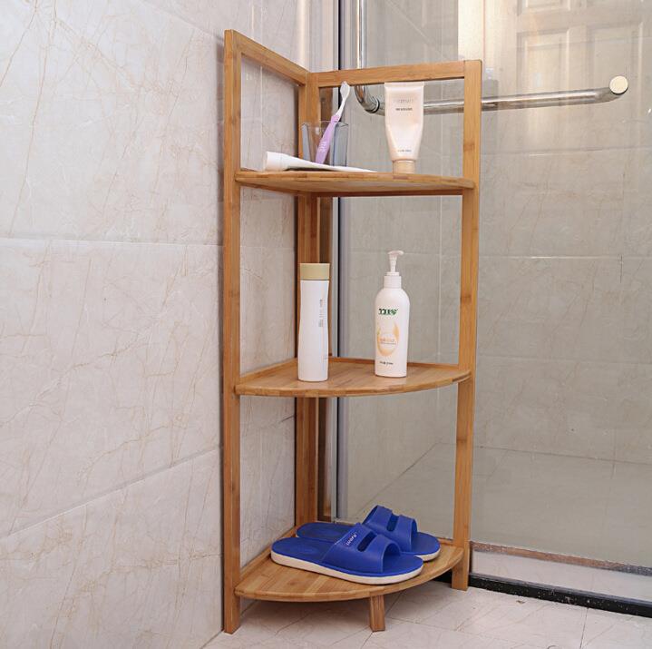 MHome Bamboo Bathroom Stand & Bamboo Wall Shelves